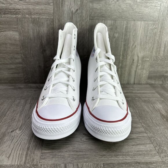 Converse CTAS Women's  size 10 White Canvas Wedge Shoes - Picture 4 of 8